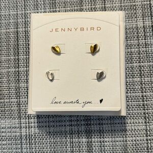 Jenny Bird Helena Heart Studs Two-Tone